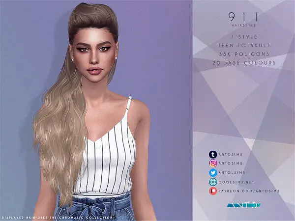 Anto   911 hairstyle ~ The Sims Resource for Sims 4