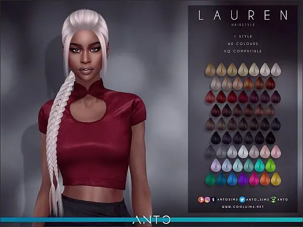 Anto Lauren Hair ~ The Sims Resource for Sims 4