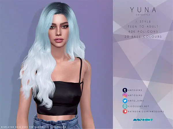 Anto   Yuna Hairstyle ~ The Sims 4 Xelenn for Sims 4