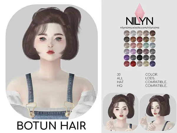 Botun Hairstyle ~ Nilyn Sims 4 for Sims 4