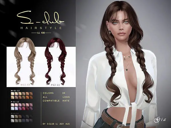Braid hair by S Club ~ The Sims Resource for Sims 4