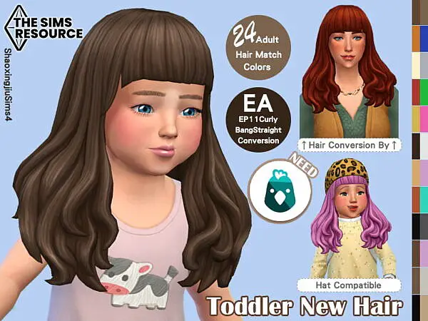 Curly Bang Straigh Hair ~ The Sims Resource for Sims 4