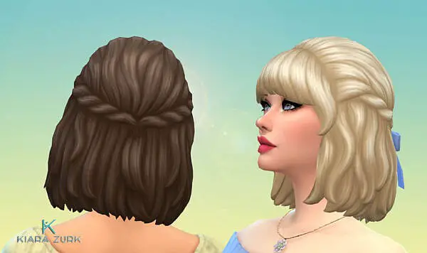 Curly Semi Up Hair ~ Mystufforigin for Sims 4