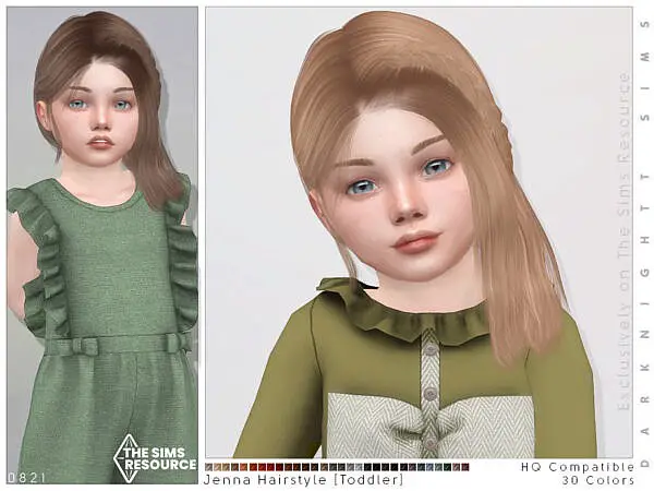 Jenna Hairstyle TG by DarkNighTt ~ The Sims Resource for Sims 4