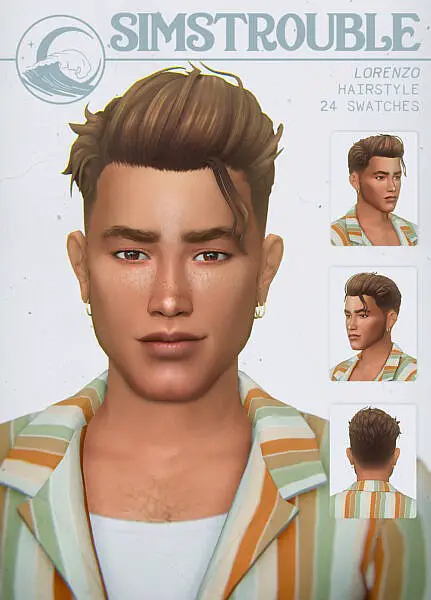 Lorenzo Hair ~ Simstrouble for Sims 4