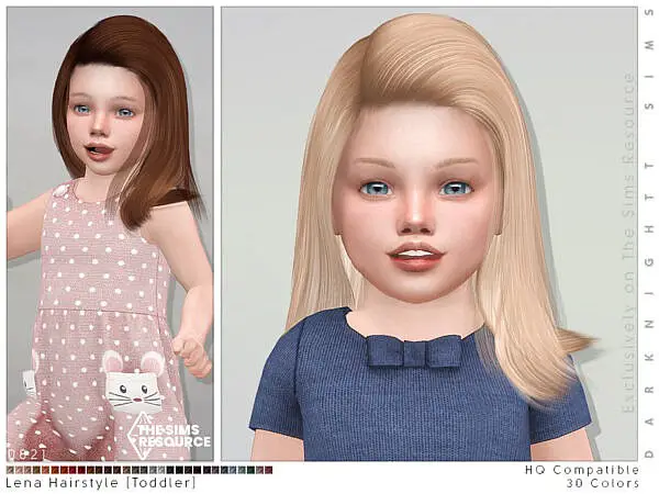 Lena Hairstyle Toddler by DarkNighTt ~ The Sims Resource for Sims 4