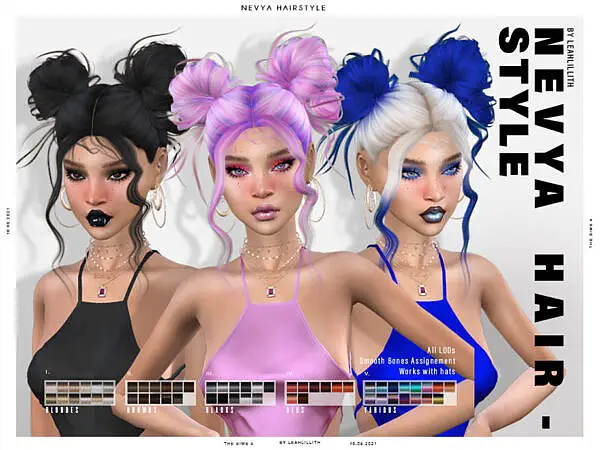 Nevya Hair by Leah Lillith ~ The Sims Resource for Sims 4