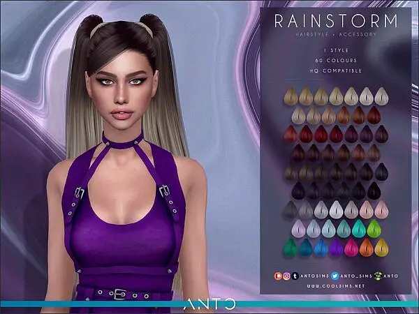 Rainstorm Hairstyle by Anto ~ The Sims Resource for Sims 4