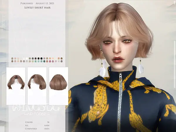 WINGS TO0812 Lovely short hair ~ The Sims Resource for Sims 4