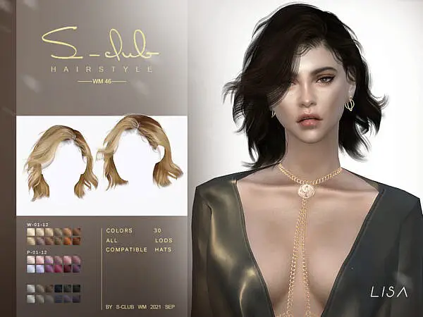 Short wavy hairstyle ~ The Sims Resource for Sims 4