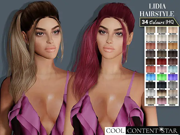 Hairstyle 12   Lidia tail by sims2fanbg ~ The Sims Resource for Sims 4