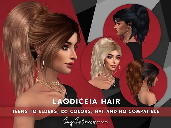 Laodiceia Free Hair ~ Sonya Sims for Sims 4