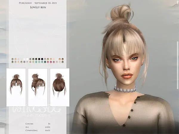 Lovely bun Hairstyle ~ The Sims Resource for Sims 4