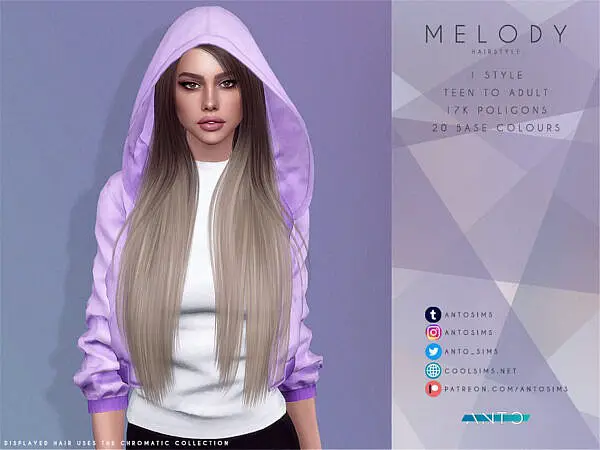 Anto   Melody Hair ~ The Sims Resource for Sims 4