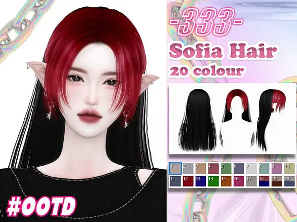 Sofia hair by asan333 ~ The Sims Resource for Sims 4
