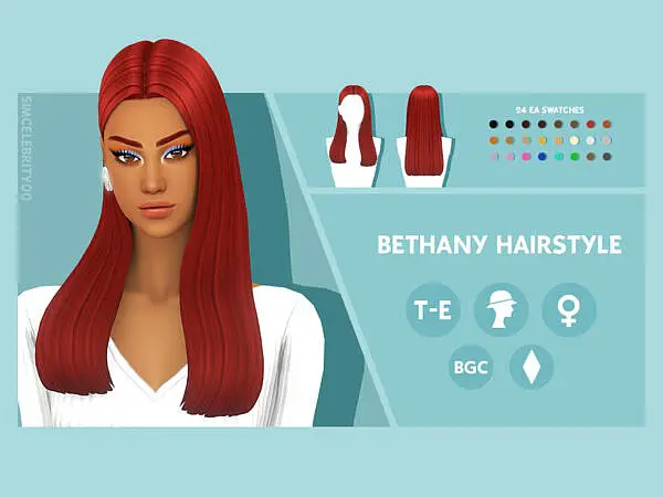 Bethany Hair by simcelebrity00 ~ The Sims Resource for Sims 4
