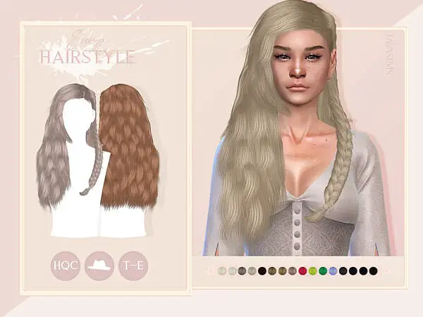 Eowyn Hair by JavaSims ~ The Sims Resource for Sims 4