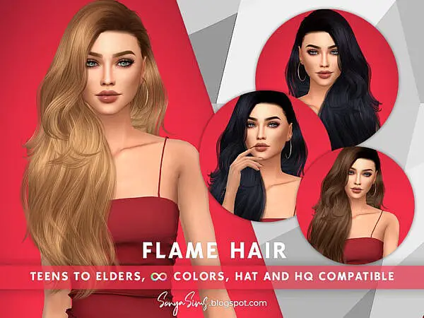 Flame Hairstyle by SonyaSimsCC ~ The Sims Resource for Sims 4