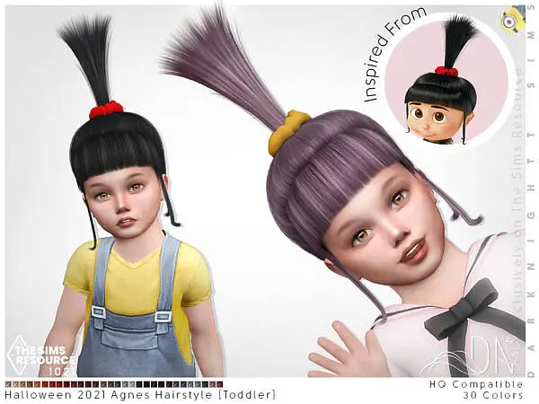 Halloween 2021   Agnes Hair by DarkNighTt ~ The Sims Resource for Sims 4