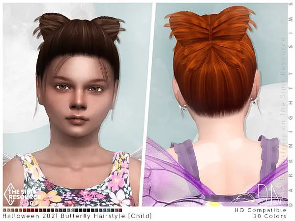 Halloween 2021 Butterfly Hair by DarkNighTt ~ The Sims Resource for Sims 4