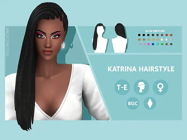 Katrina Hairstyle by simcelebrity00 ~ The Sims Resource for Sims 4