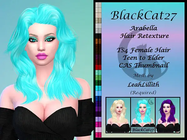 LeahLillith Arabella Hair Retextured by BlackCat27 ~ The Sims Resource for Sims 4