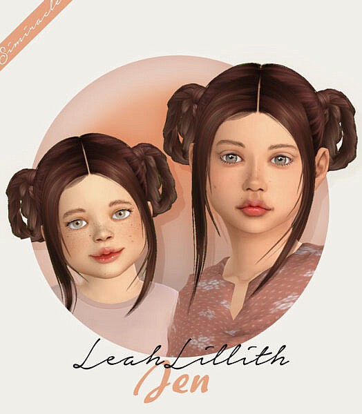 LeahLillith Jen Hair retextured ~ Simiracle for Sims 4