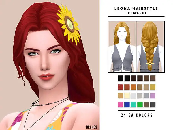 Leona Hair by OranosTR ~ The Sims Resource for Sims 4