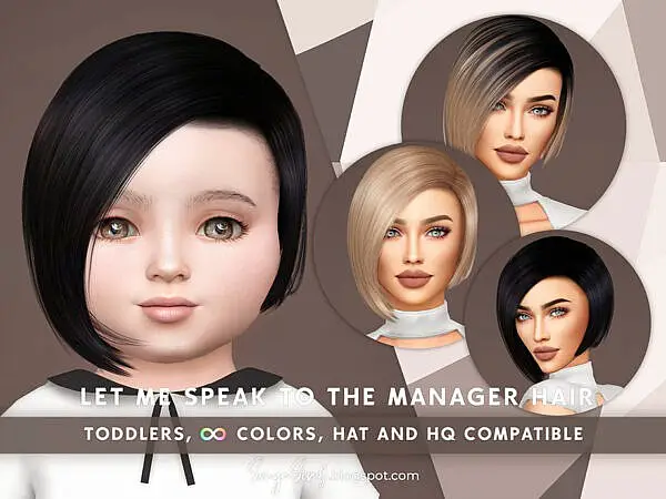Let Me Speak to The Manager Hair TG by SonyaSimsCC ~ The Sims Resource for Sims 4