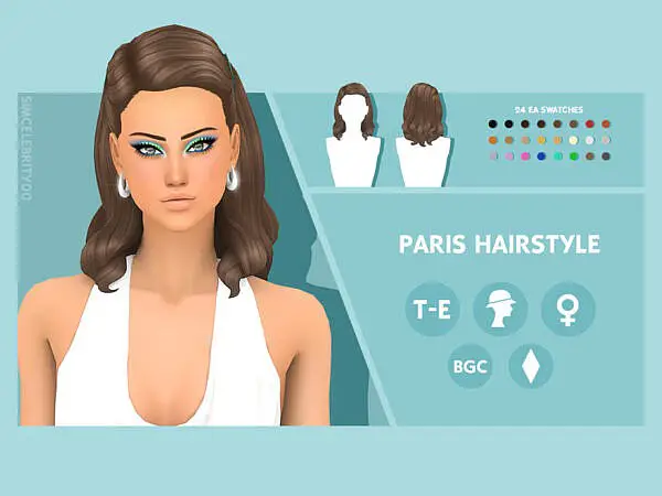 Paris Hair by simcelebrity00 ~ The Sims Resource for Sims 4