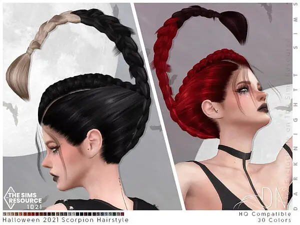 Scorpion Hairstyle Set by DarkNighTt ~ The Sims Resource for Sims 4