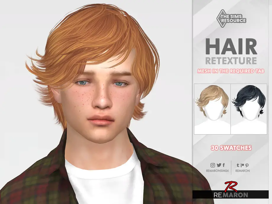 Short Curls Leon Hair Retextured By Remaron ~ The Sims Resource Sims 4 Hairs