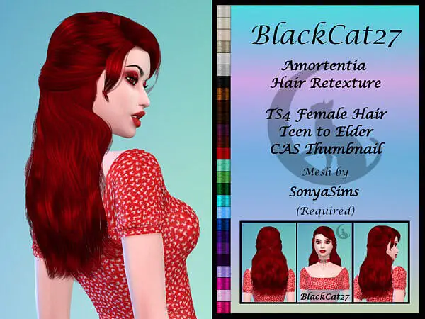 SonyaSims Amortentia Hair Retextured by BlackCat27 ~ The Sims Resource for Sims 4