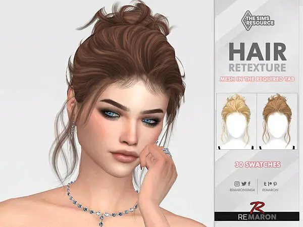 TO0628 Hair Retextured by remaron ~ The Sims Resource for Sims 4