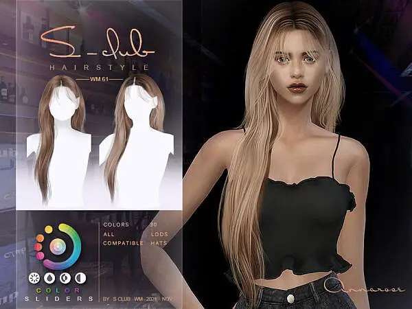 Annarose Long straight hair by S Club ~ The Sims Resource for Sims 4