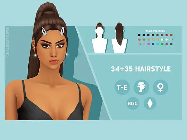 Ariana Grande Hair by simcelebrity00 ~ The Sims Resource for Sims 4