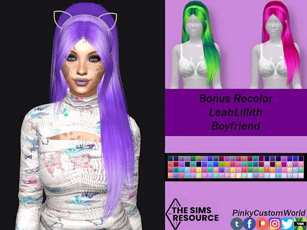 Bonus Recolor of LeahLilliths Boyfriend hair by PinkyCustomWorld ~ The Sims Resource for Sims 4