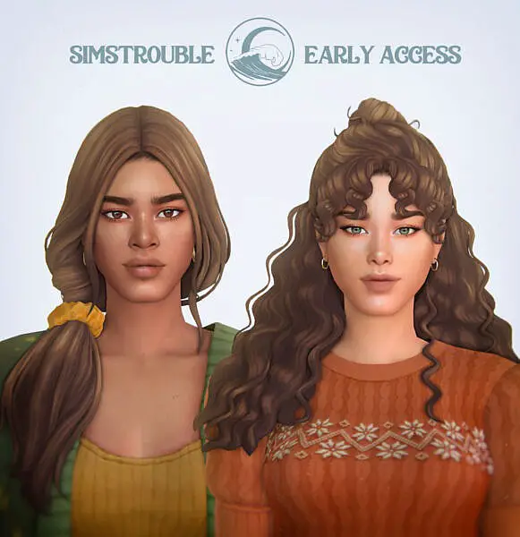 Bruna and Elaine Hairstyle ~ Simstrouble for Sims 4