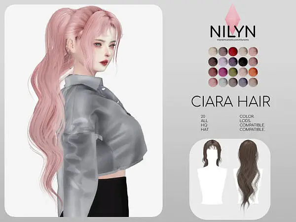 Ciara Hair by Nilyn ~ The Sims Resource for Sims 4