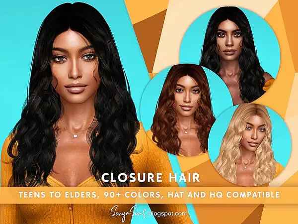 Closure Hair by SonyaSimsCC ~ The Sims Resource for Sims 4
