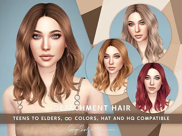 Detachment Hair ~ Sonya Sims for Sims 4