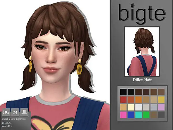 Dillion Hair by bigte ~ The Sims Resource for Sims 4