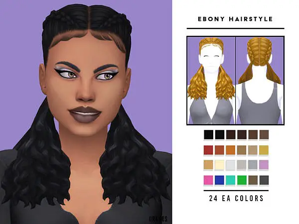 Ebony Hair by OranosTR ~ The Sims Resource for Sims 4