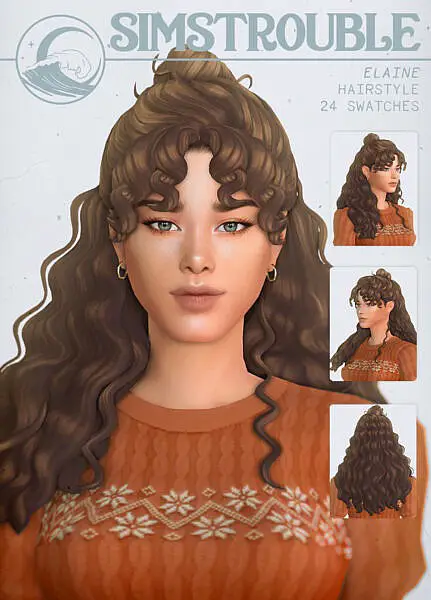 Elaine Hair ~ Simstrouble for Sims 4