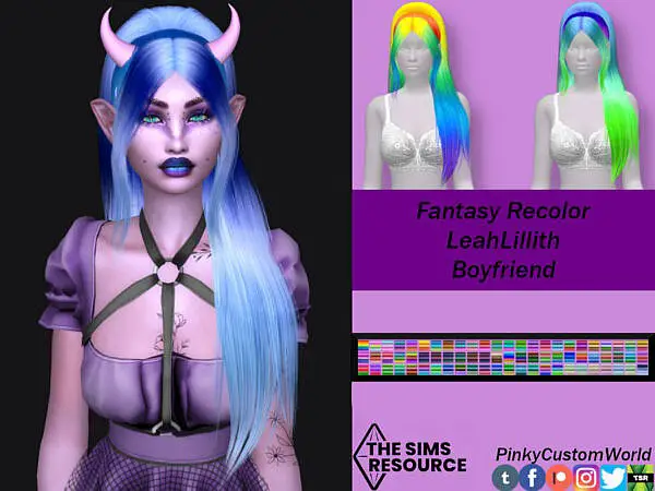 Fantasy Recolor of LeahLilliths Boyfriend hair ~ The Sims Resource for Sims 4