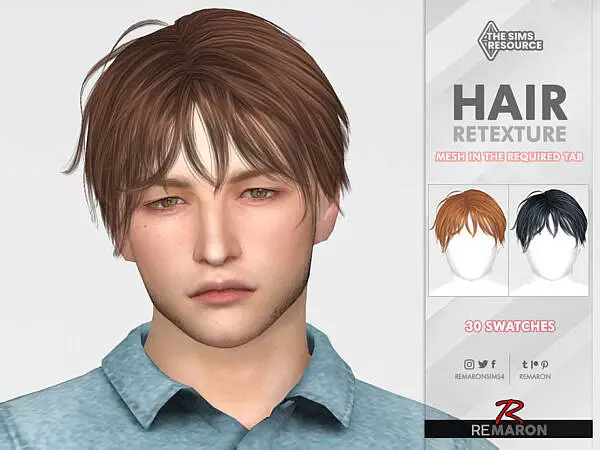 G38 Hair Retextured by remaron ~ The Sims Resource for Sims 4
