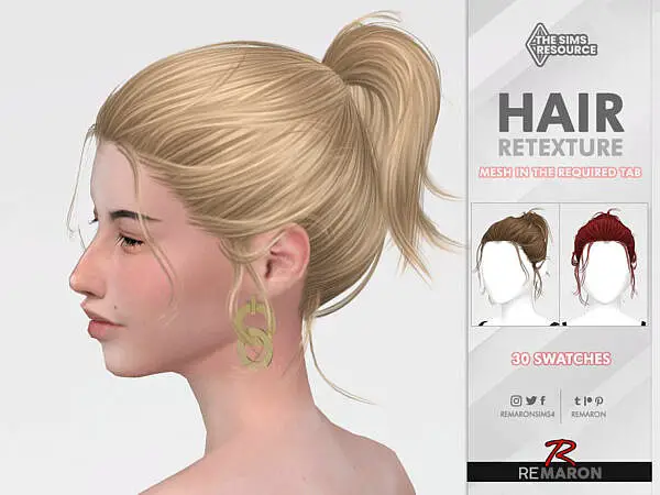 G47 Hair Retextured by remaron ~ The Sims Resource for Sims 4