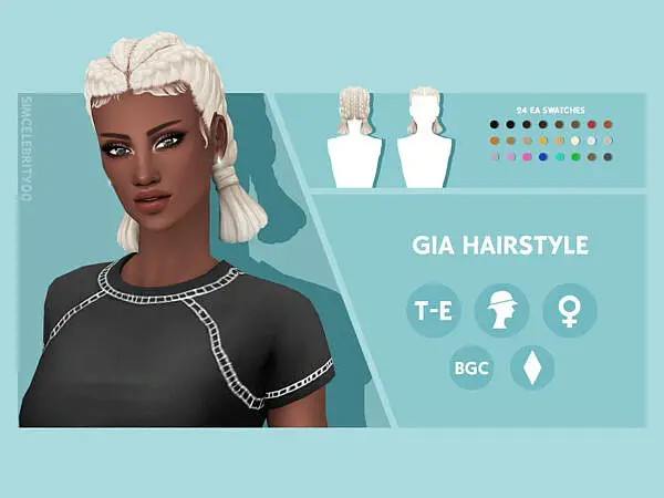 Gia Hair by simcelebrity00 ~ The Sims Resource for Sims 4