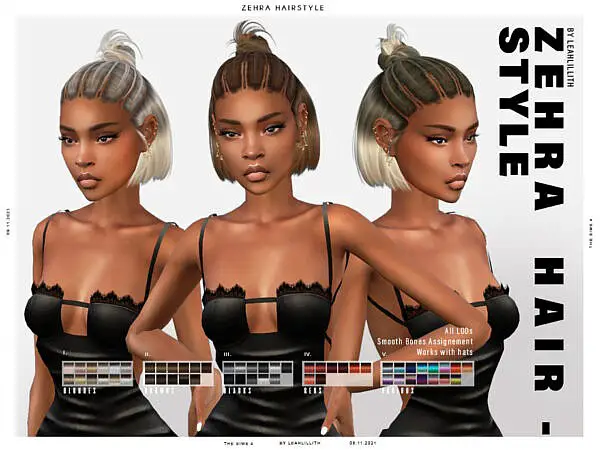 Zehra Hair by LeahLillith ~ The Sims Resource for Sims 4