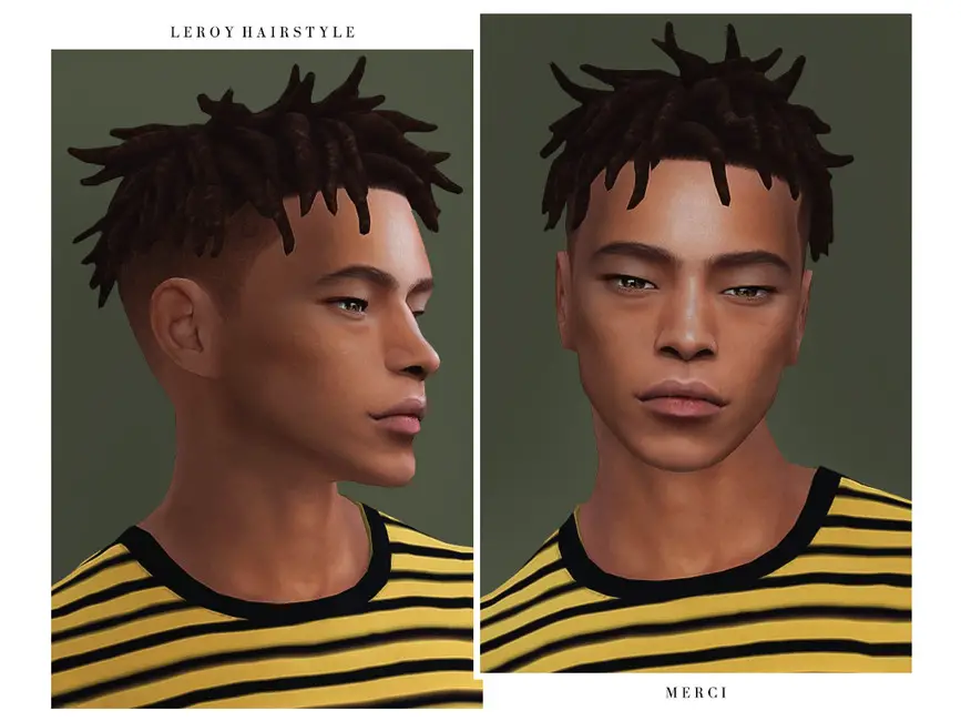 Leroy Hair by merci ~ The Sims Resource - Sims 4 Hairs